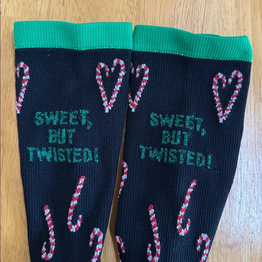Nursemates Nurse Sweet But Twisted Candy Cane Compression Holiday Fun Socks